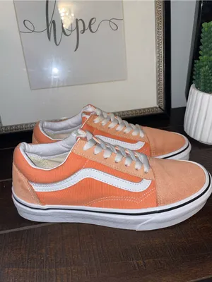 Vans Off The Walls Orange & White Low Top Old Skool Sneakers Size 7 NWOT thumbnail 2