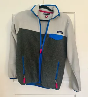 Patagonia full zip jacket cream and grey - women’s size xs thumbnail 1