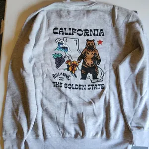 NWT Billabong Graphic Grey Crew Sweatshirt thumbnail 2