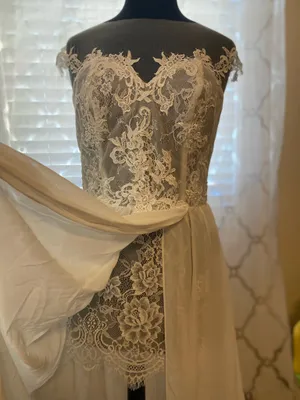 Bridess White Bride Wedding Dress Lace Split Long Floral Formal Gown + Cups NEW thumbnail 9