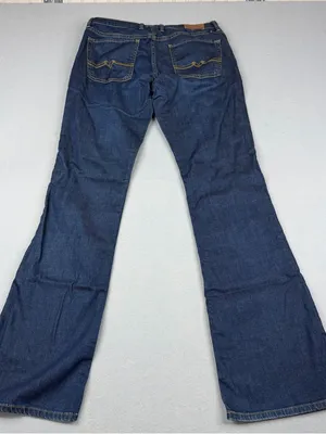 Lucky Brand Sweet N Low Jeans Womens 4/27 Low Rise Flare Y2K Dark Wash 33" thumbnail 3