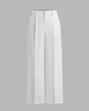 Petite Mid-Rise Pleated Straight Leg Pants Cider thumbnail 1