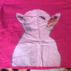 Pink‎ goat cropped t shirt cute Y2K thumbnail 2