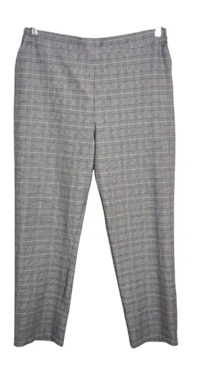 Nordstrom Rack Black and White Plaid Pull-On Ankle Pants Size Large thumbnail 1