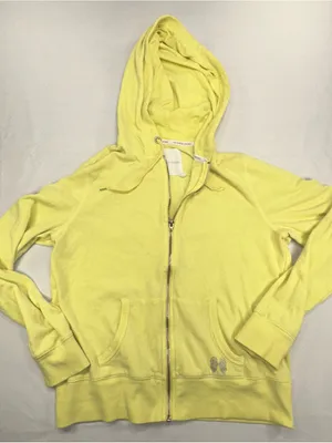 VTG Victoria's Secret Supermodel Essentials Bling Angel Wings Sweat Set Yellow L thumbnail 2