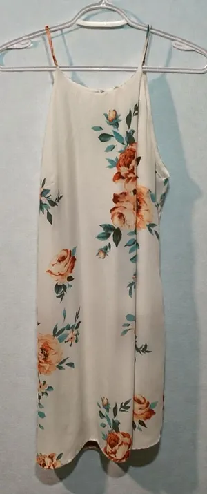 Altar'd State Floral Mini Dress - Cream and Orange thumbnail 1