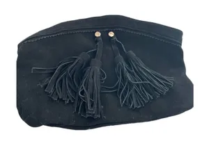 Mossimo suede boho fringe tassel Top zipper clutch thumbnail 1