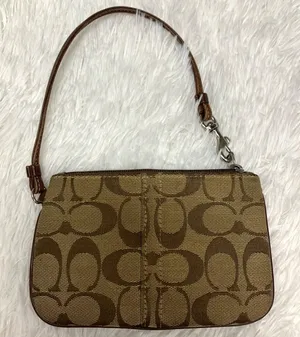 COACH Brown Signature Canvas Wristlet thumbnail 1