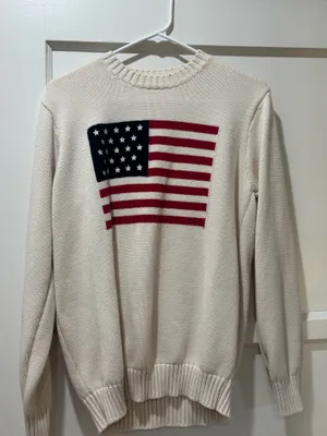 Cream Brandy Melville American Flag Sweater thumbnail 2