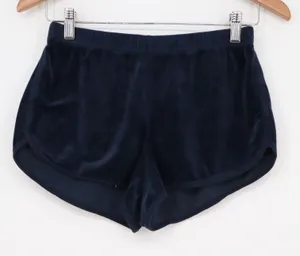 Hollister Navy Blue Velour Dolphin Shorts Small Elastic Waist Lounge Athletic thumbnail 1