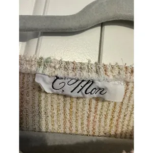 C'Mom vintage 1980s‎ cream and pastel striped sweater blouse thumbnail 5