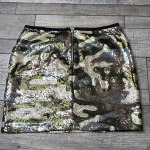 Glamorous Sequin Mini Skirt in Black and Gold Silver Size M thumbnail 2