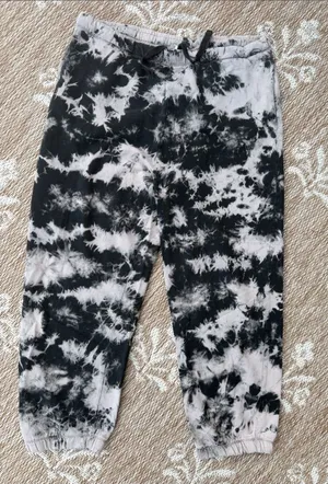 Garage Black & White Tie-Dye Joggers thumbnail 1