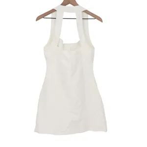 Showpo Ricki Mini Dress White Linen Blend Halter Neck Button Front Size 8 thumbnail 7