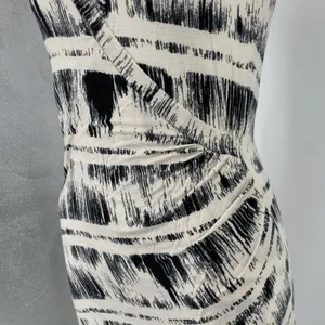 Anthropologie‎ Deletta Dress Small Black White Striped abstract Jersey Stretch S thumbnail 5