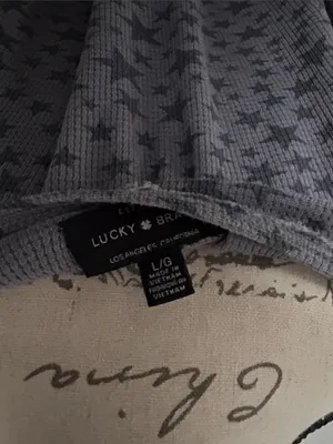 Lucky Brand Large Blue Gray Star-Print Scoop Neck Long Sleeve Tunic thumbnail 3