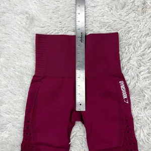 Gymshark Energy‎ Seamless Crop Leggings Maroon Red High Waisted Size XS thumbnail 4