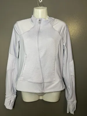 Mondetta Athletic Jacket Women's Small Light Lavender Full Zip Ribbed Panels thumbnail 1