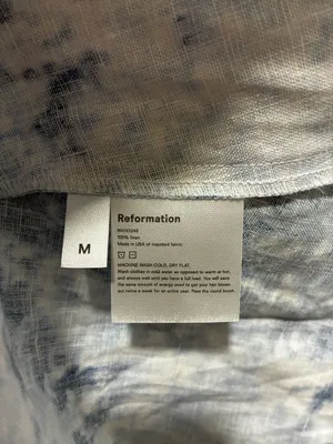 Reformation Blue Linen Tie-Dye Midi Dress M thumbnail 12
