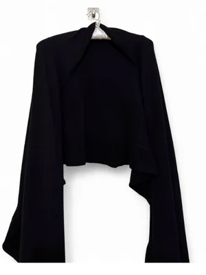 Evelyn Grace Women’s 100% Cashmere Ruffle Shawl Black One Size One Size thumbnail 7