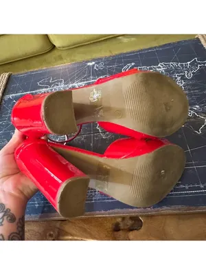 Wild Dive Red Ankle‑Strap Chunky Heels – Size 8 thumbnail 13