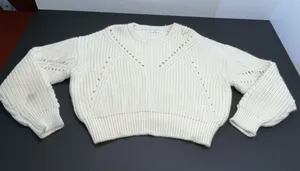 Apiece‎ Apart Cream Crewneck Wool Sweater APPROX. Size LARGE No Size Tag *FLAWED thumbnail 1