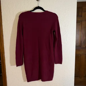 A New Day Dress Burgundy XS Women V-Neck Ribbed Knit Mini NEW FLAWED thumbnail 5