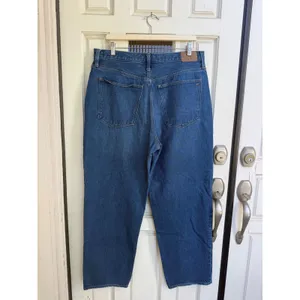 Madewell Baggy Straight Jeans Medium Wash Cotton Hemp High Rise Relaxed Size 32 thumbnail 2