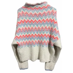ANTHROPOLOGIE Pilcro Selene Sweater Neon Fair Isle Print Women's Size‎ Medium thumbnail 2