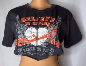 Gray cropped t shirt Size M thumbnail 1