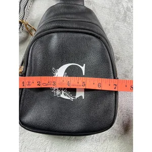 Black Monogram G Mini Backpack Sling Bag Hidden Zipper Compact Travel Pack Chic thumbnail 10