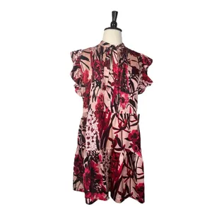 Tommy Hilfiger New Shift Dress Ruffle Tie Neck Pink Red Floral Women’s Size 16 thumbnail 13
