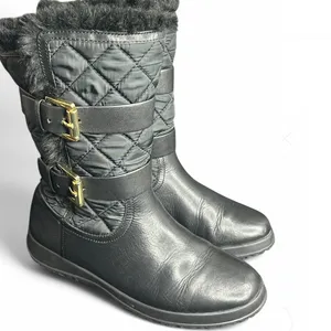 Michael Kors Aaron Boot Black, Size:6.5 Women's Black Quilted Boots thumbnail 3