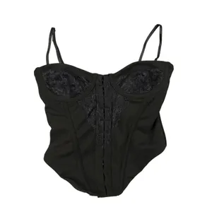 White Fox Boutique - Take Chances Front Eyelet Closure Bustier in Black thumbnail 1