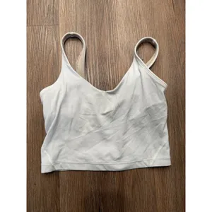 Lululemon Align Tank Top gray‎ Nulu Cropped Built-in Bra Size 4 flaw thumbnail 3