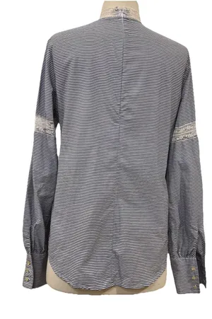 Ralph Lauren Womens Shirt Blouse Med Lace Trim Victorian Cottagecore Soft Girl thumbnail 8