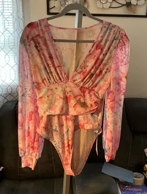 Shein Floral Bodysuit thumbnail 1