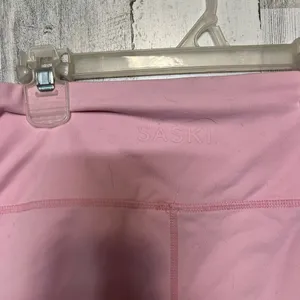 Saski Collection High Waist Full Length Leggings Womens Large Pastel Baby Pink thumbnail 3