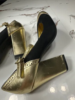 Coach Gold and Black Mary Jane Heels thumbnail 11