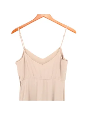 NWT Show Me Your Mumu Faith Chiffon Long Maxi Dress M Soft Beige thumbnail 7