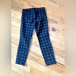 Ann Taylor LOFT Navy White Windowpane Plaid “Modern Ankle Skinny” Jeans Sz 25/0 thumbnail 6