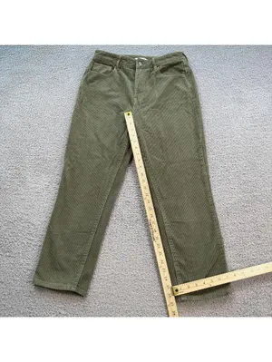 Pacsun Olive Green Corduroy Mom Jeans Womens 29 High Rise Tapered Y2K Indie thumbnail 4