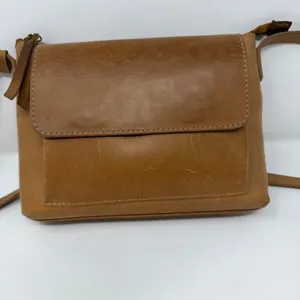 Able Olivia Crossbody Bag Tan Brown Women Small Handbag Cognac Leather thumbnail 2