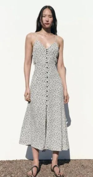 ZARA Floral Print Slip Dress thumbnail 1