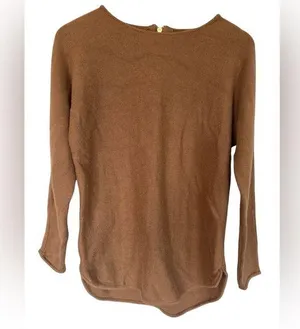 Michael Kors Hi-Lo Brown Back Zip Sweater thumbnail 1