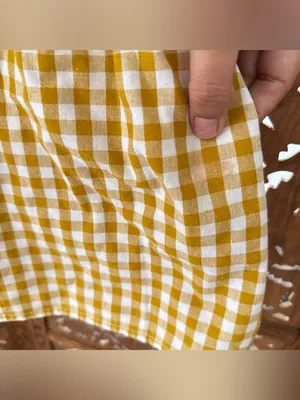Cotton candy la Yellow Gingham Ruffle Strap Mini Dress Size L thumbnail 2