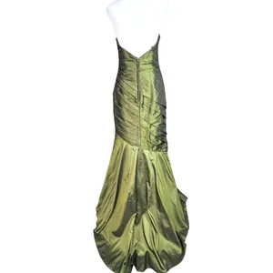 MoriLee Strapless Jewel Pleated Green Mermaid Gown 10 Formal Prom Pageant thumbnail 5