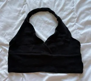Vintage 90s Y2K Derek Heart Halter Top Womens Size‎ Large Black Summer Beach thumbnail 1