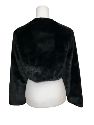 Allegra k Black Faux Fur Bolero Jacket thumbnail 6