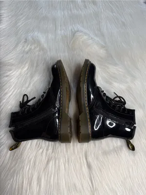 Dr. Martens Black Glossy Patent Leather 1460 Lace Up Boots thumbnail 6